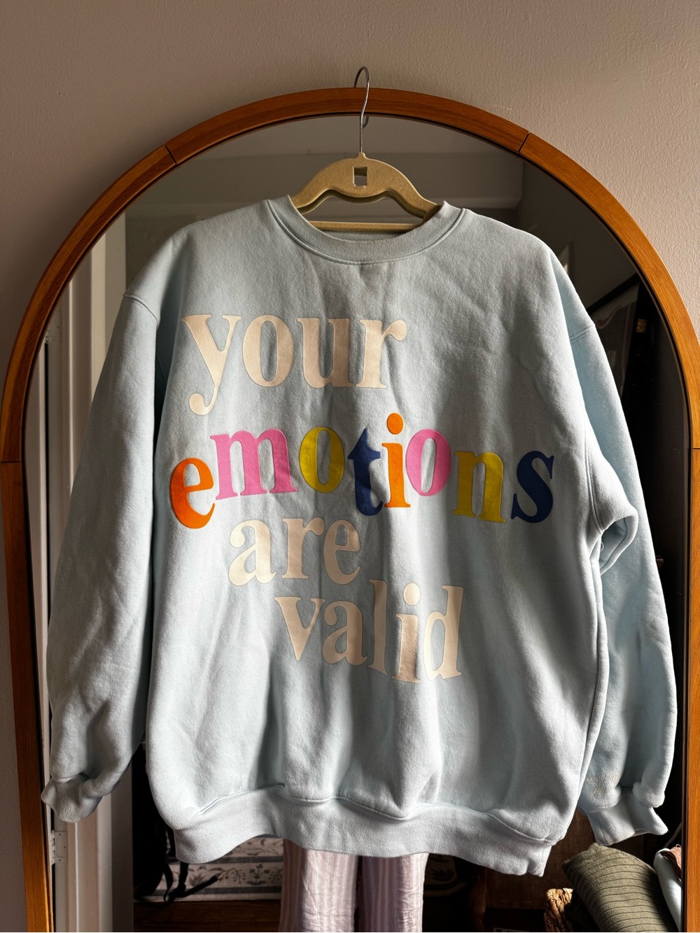 Mayfair Light Blue "Your Emotions Are Valid" Graphic Sweatshirt